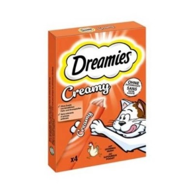 Catisfactions Dreamies Snack Liquidi per Gatti Gusto Pollo 4x10g