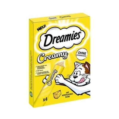 Catisfactions Dreamies Snack Liquidi per Gatti Gusto Formaggio 4x10g