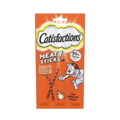 Catisfactions Meaty Snack per Gatti Stick con Pollo 6x5g Catisfactions Meaty Snack per Gatti Stick con Pollo 6x5g