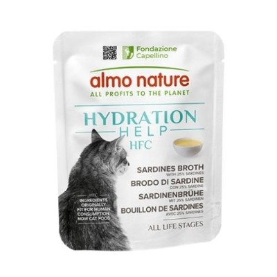 Almo Nature HFC Gatto Hydration Help Brodo di Sardine con Sardine 50g Almo Nature HFC Gatto Hydration Help Brodo di Sardine con Sardine 50g