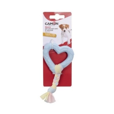 Camon Gioco per Cani Cuore in TPE con Treccia in Cotone 7cm