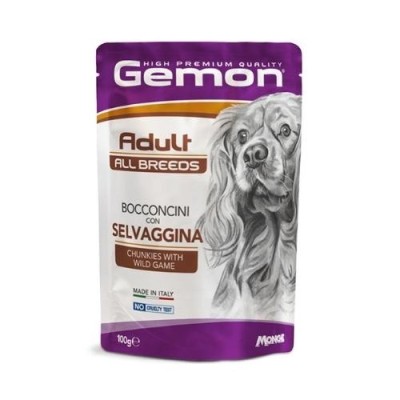 Gemon Cane All Breeds Adult Bocconcini con Selvaggina 100g