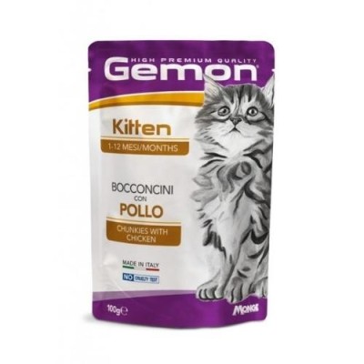 Gemon Gatto Kitten Bocconcini con Pollo Busta 100g