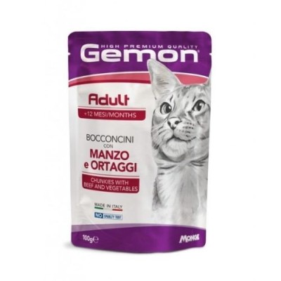 Gemon Gatto Sterilised Bocconcini con Manzo e Ortaggi 100g