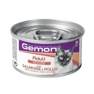 Gemon Gatto Adult Mousse con Salmone e Pollo 85g