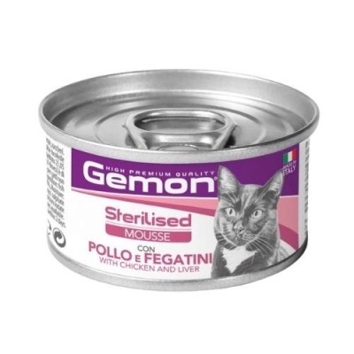 Gemon Gatto Sterilised Mousse con Pollo e Fegatini 85g