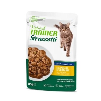 Natural Trainer Cat Straccetti Adult Pollo e Verdure 85 g Natural Trainer Cat Straccetti Adult Pollo e Verdure 85 g