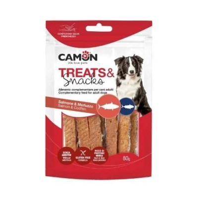 Camon Snack Cane Barrette Large con Salmone e Merluzzo 80g Camon Snack Cane Barrette Large con Salmone e Merluzzo 80g