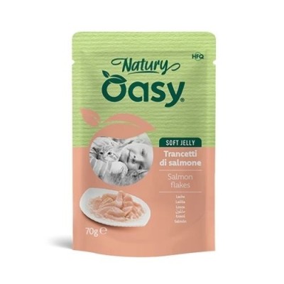 Oasy Cat Natury Soft Jelly Trancetti di Salmone Busta 70 g