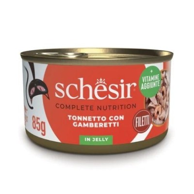 Schesir Cat Complet Tonnetto con Gamberetti in Gelatina Lattina 85 gr