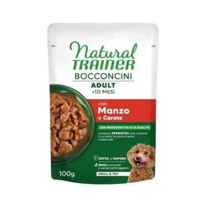Natural Trainer Cane Bocconcini in Salsa Adult Small&Mini con Manzo 100g