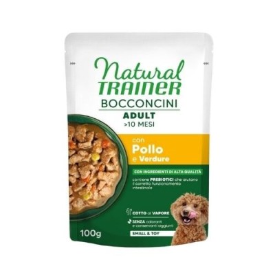 Natural Trainer Cane Bocconcini in Salsa Adult Small&Mini con Pollo 100g