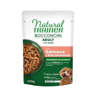 Natural Trainer Cane Bocconcini in Salsa Adult Small&Mini con Salmone 100g