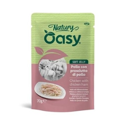 Oasy Cat Natury Soft Jelly Pollo con Prosciutto di Pollo Busta 70 g