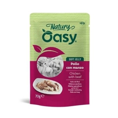 Oasy Cat Natury Soft Jelly Pollo con Manzo Busta 70 g