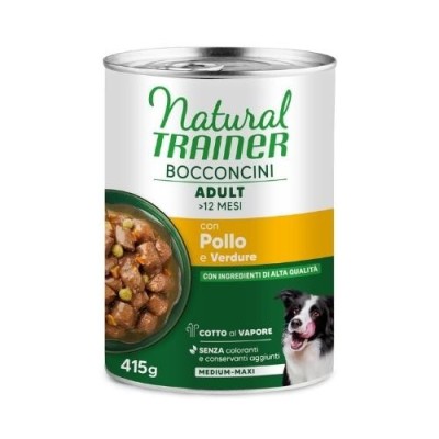 Natural Trainer Cane Bocconcini In Salsa con Pollo e Verdure Medium Maxi 400g