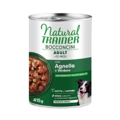 Natural Trainer Cane Bocconcini In Salsa con Agnello e Verdure Medium Maxi 400g