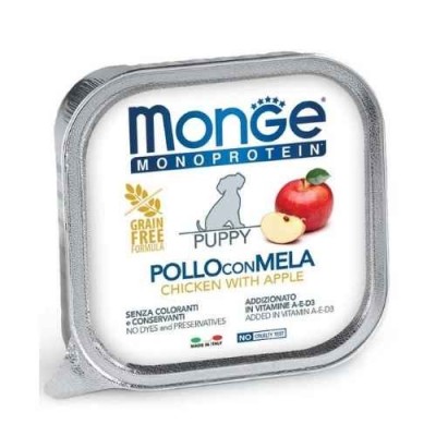 Monge Dog Patè Monoproteico Puppy Pollo e Mela Vaschetta in Patè 150 g
