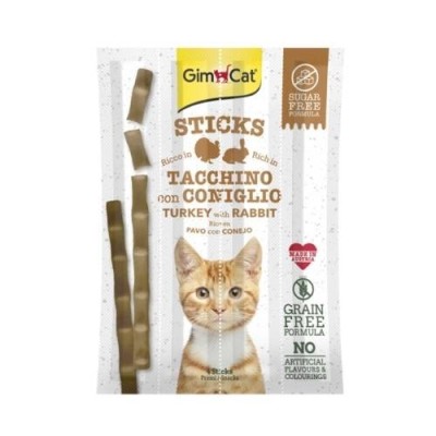 Gimcat Snack Gatto Sticks Tacchino e Coniglio 4pz