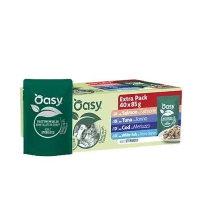 Oasy Cat Filettini in Salsa Multipack Original Formula Mix Pesce 40x85g