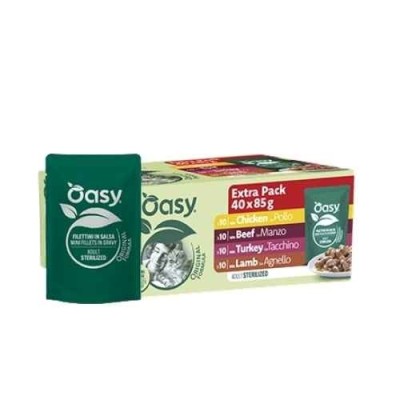 Oasy Cat Filettini in Salsa Multipack Original Formula Mix Carne 40x85g