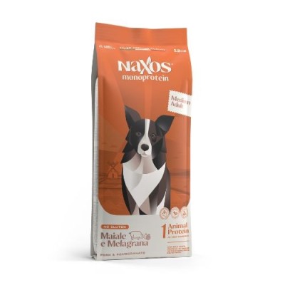 Naxos Monoprotein per Cani Adult Medium Maiale e Melagrana 3Kg