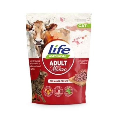 Life Cat Croccantini per Gatti Adulti con Manzo 800g