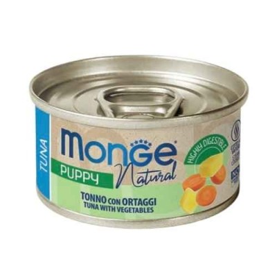 Monge Dog Natural Puppy Tonnetto Striato con Ortaggi Lattina 90g