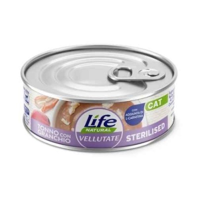 Life Cat Natural Vellutate Sterilizzato con Tonno e Granchio Lattina 70g
