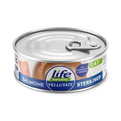 Life Cat Natural Vellutate Sterilizzato con Salmone Lattina 70g