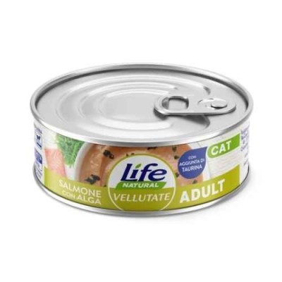 Life Cat Natural Vellutate Adult con Salmone e Alga Marina Lattina 70g