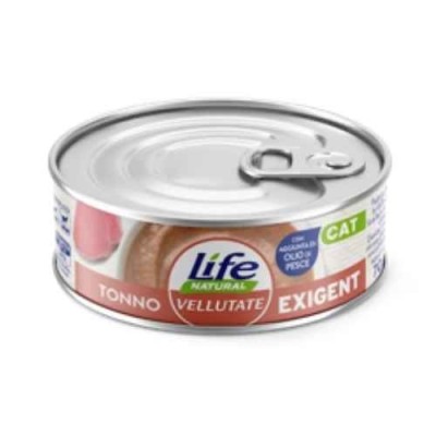 Life Cat Natural Vellutate Exigent con Tonno Lattina 70g