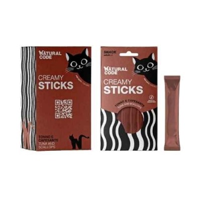 Natural Code Gatto Creamy Snack Tonno e Capasante 4x14g