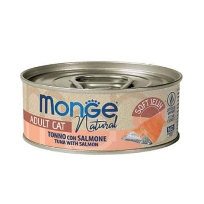 Monge Pezzetti di Tonno Bonito con pregiato Salmone in gelatina 80g
