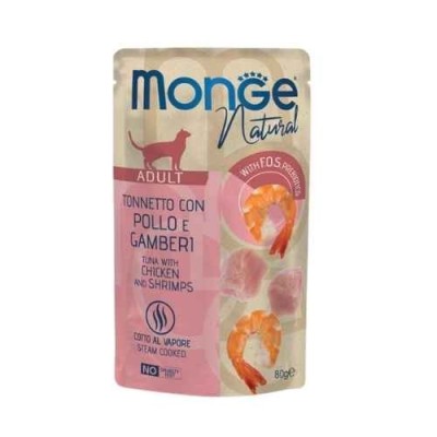Monge Gatto Buste Tonno con Pollo e Gamberetti 80g