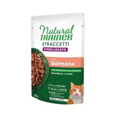 Natural Trainer Cat Straccetti Sterilizzato Salmone 85 g