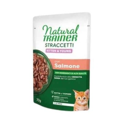 Natural Trainer Cat Straccetti Kitten e Young Salmone 85 g