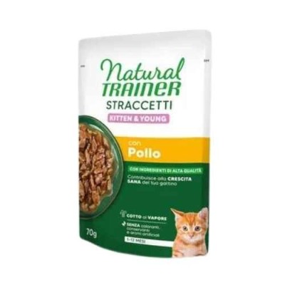 Natural Trainer Cat Straccetti Kitten e Young Pollo 85 g