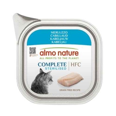 Almo Nature Gatto HFC Complete Sterilised Merluzzo Vaschetta 85g