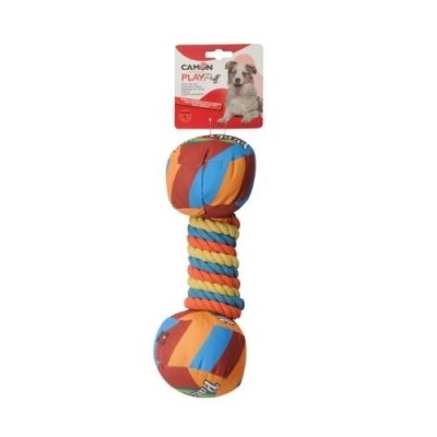 Camon Gioco per Cani Play Puff Manubrio in Poliestere con Corda e Squeaker 30cm