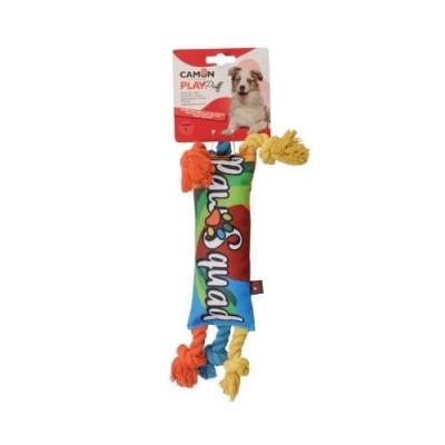 Camon Gioco per Cani Play Puff Candy in Poliestere con Corda e Squeaker 36cm