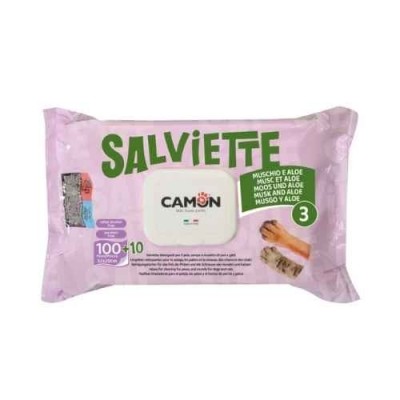 Camon Salviette per Cani e Gatti Profumo Muschio e Aloe Maxi Formato 110pz