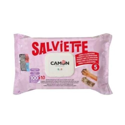 Camon Salviette per Cani e Gatti Profumo Mirra e Clorexidina Maxi Formato 110pz
