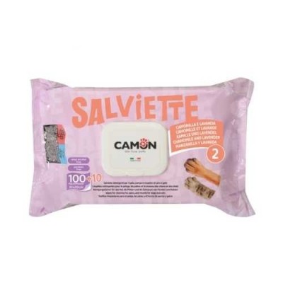 Camon Salviette per Cani e Gatti Profumo Camomilla e Lavanda Maxi Formato 110pz