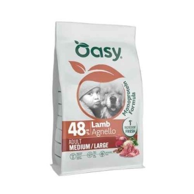Oasy Cane Monoprotein Formula Mature Medium/Large Agnello 10kg