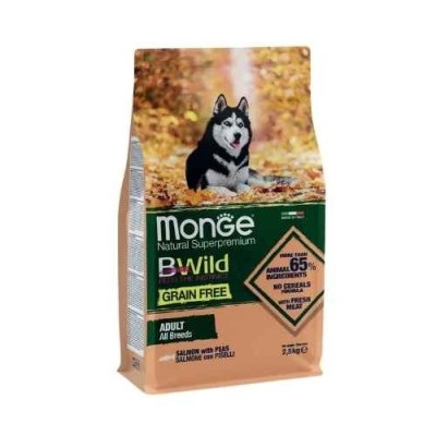 Monge Cane BWild Grain Free Adult Salmone con Piselli 2,5kg