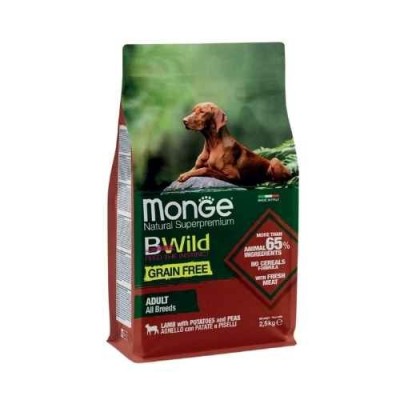 Monge Cane BWild Grain Free Adult Agnello con Patate e Piselli 2,5kg