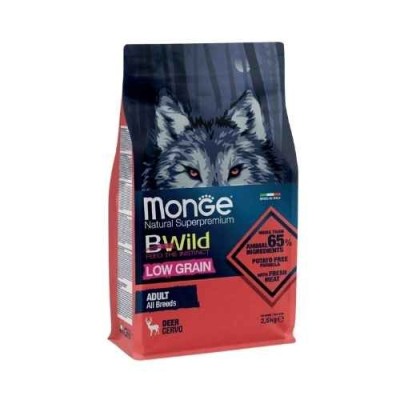 Monge Cane BWild Low Grain Adult Cervo 2,5kg