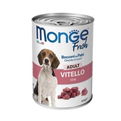 Monge Fresh Umido Cane Bocconi in Paté Vitello 400g