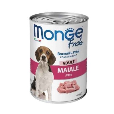 Monge Fresh Umido Cane Bocconi in Paté Maiale 400g